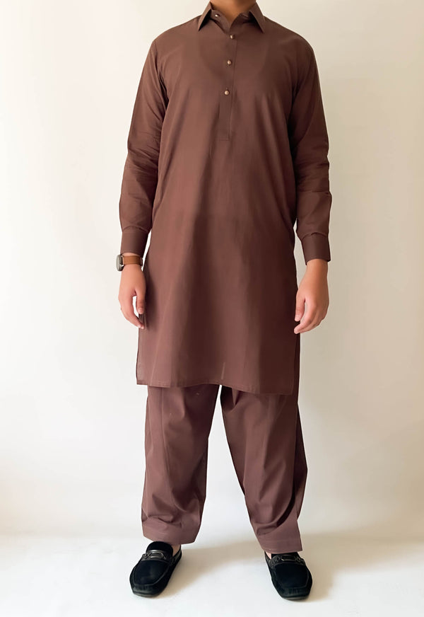 BROWN KHADDAR SHALWAR KAMEEZ