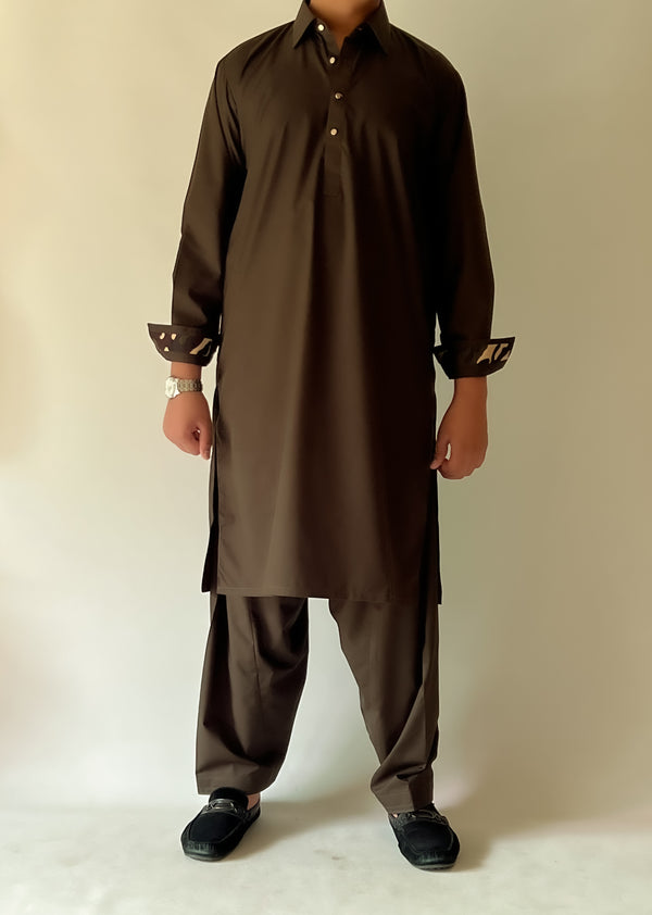 HUNTER GREEN WASH AND WEAR SHALWAR KAMEEZ